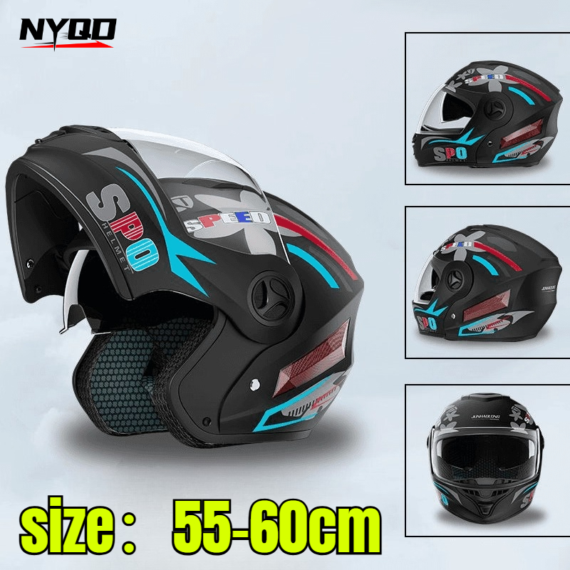 Full Face Motorcycle Helmet With Bluetooth - Veiligheid Downhill Flip Up Helm Gepersonaliseerde