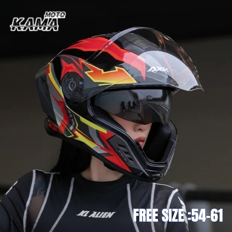 Full Face Motorcycle Helmet With Bluetooth - Motorfiets Volledige Helm Grote Achterkant Retro
