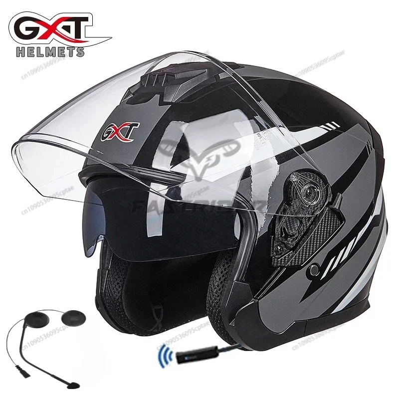 Full Face Motorcycle Helmet With Bluetooth - GXT Motorhelm Headset Draadloze luidspreker Bluetooth-compatibel