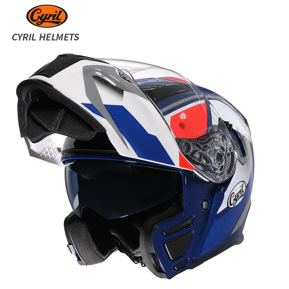 Full Face Motorcycle Helmet With Bluetooth - Cyril Full Face Racing Helmen Dubbel
