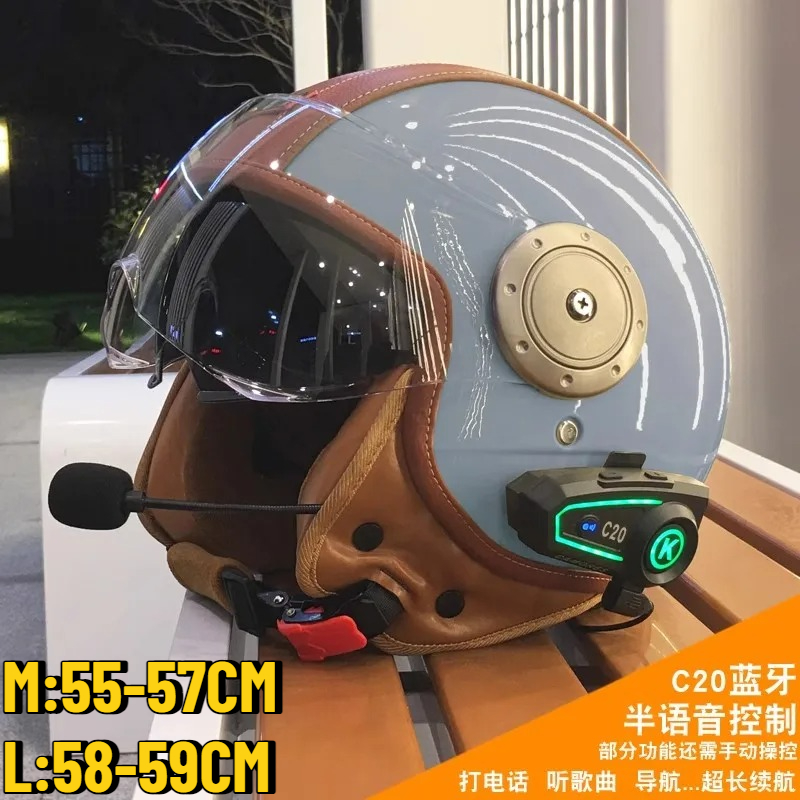 Full Face Motorcycle Helmet With Bluetooth - Elektrische motorfiets dubbele spiegel slimme Bluetooth-helm